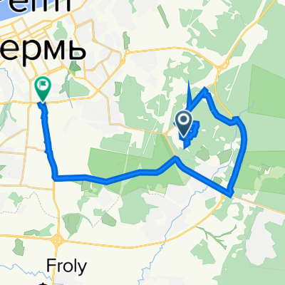 От Неизвестная дорога, Пермь до улица Чкалова 9 д, Пермь