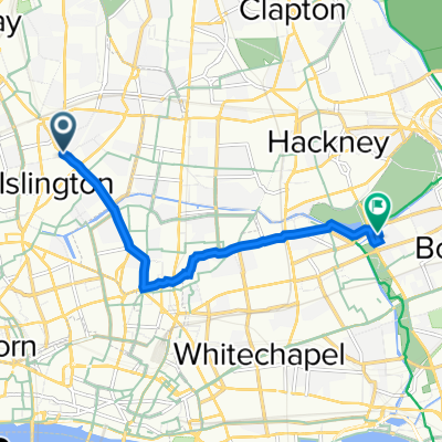 35 Canonbury Road, London to 75 Chisenhale Road, London