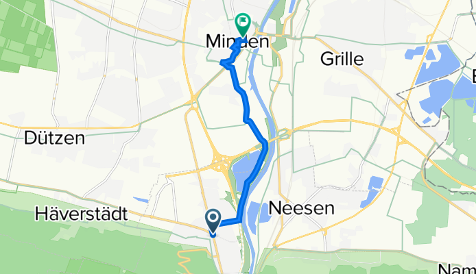 Portastraße 51, Porta Westfalica nach Großer Domhof 10, Minden