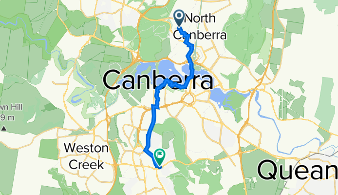 13 Westgarth St, O'Connor to 5 Dann Cl, Garran