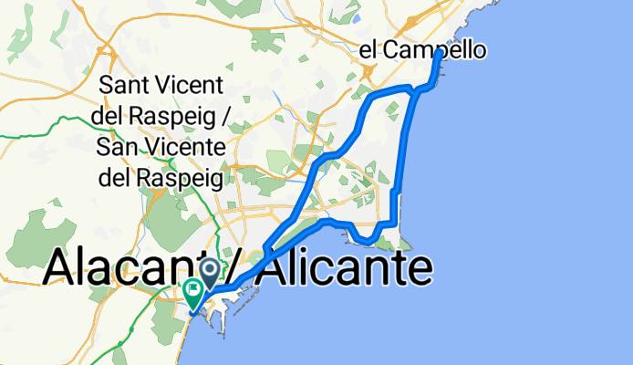 Alicante - Campello y vuelta. 
