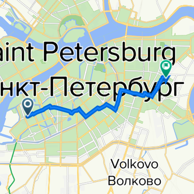 От улица Декабристов 54, Санкт-Петербург до 8-я Советская улица 24, Санкт-Петербург