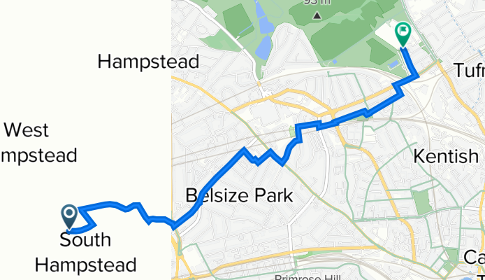 53 Compayne Gardens, London to The House, Lissenden Gardens, London
