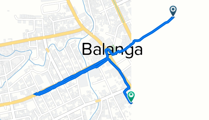 J.P. Rizal, Balanga City to 197 Calderon St, Balanga City