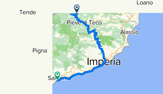 SS28 Nord 77, Colle di Nava to Corso Matuzia 41, Sanremo