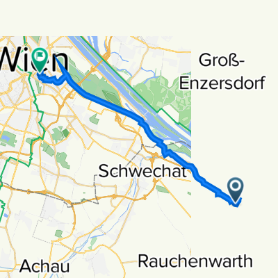 Abflugstraße 493–1084, Schwechat nach Bayerngasse 3/1, Bécs
