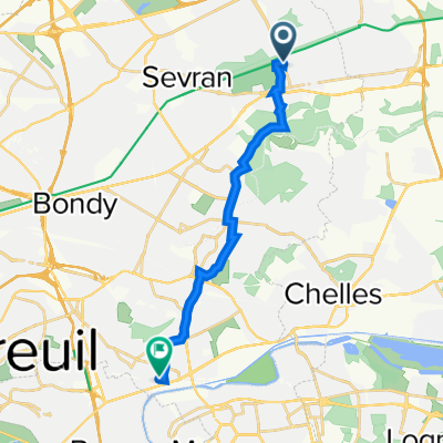 De Boulevard Jacques Amyot 1, Vaujours à Rue Jean Perrin 1, Neuilly-sur-Marne