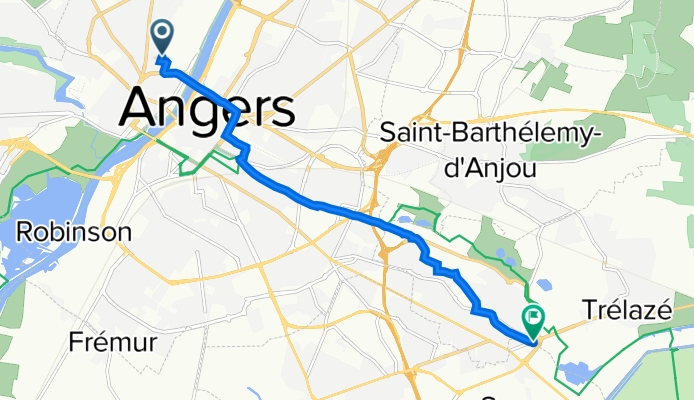 24 Rue Moll, Angers à 215 Rue Ferdinand Vest, Trélazé