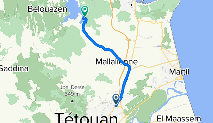 De Avenue des FAR 35, Tétouan a Route sans nom