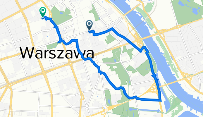 Świętokrzyska 3, Warsaw to Ptasia 4A, Warsaw