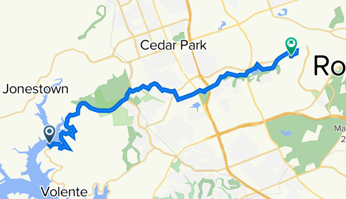 8714 Lime Creek Rd, Jonestown to 9540 Graceland Trail, Austin