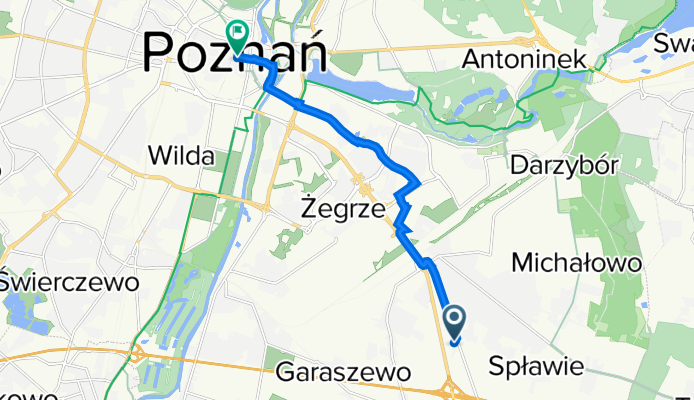 Bruzdowa 6, Poznań nach Stary Rynek 28, Poznań