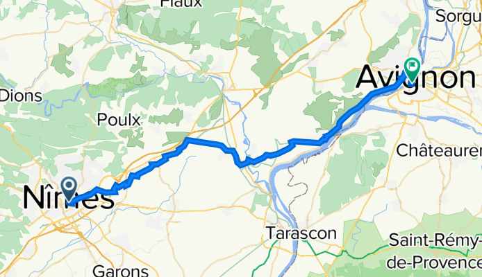 1 Place des Arènes, Nîmes to 30 ter Boulevard Raspail, Avignon