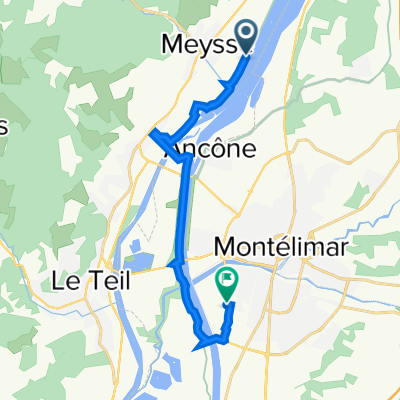 Chemin de la Plaine, Meysse nach 16 Rue de Dion Bouton, Montélimar