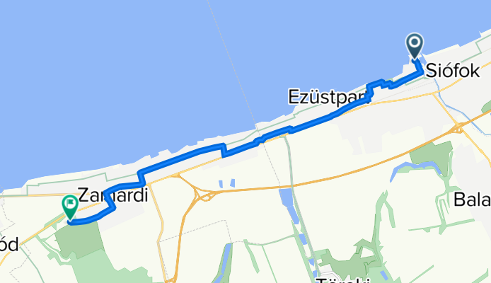 Vitorlás utca 13., Siófok to Római utca, Szántód