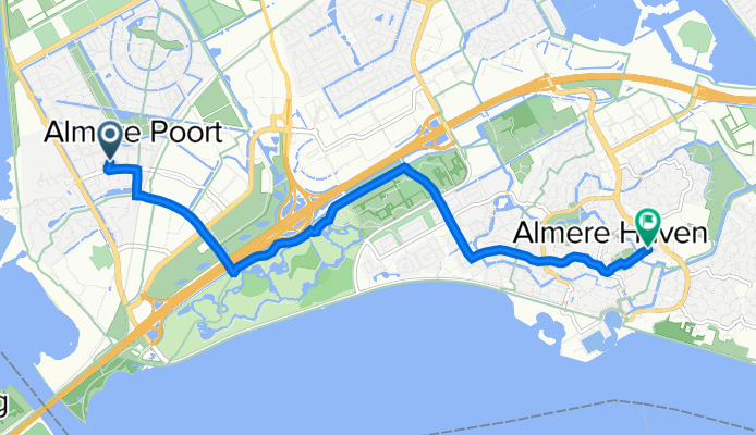 Nederlandstraat 72, Almere naar Rozenwerf 48, Almere