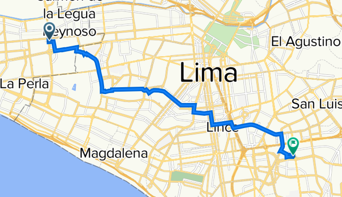 De Avenida Elmer Faucett 320, Callao a Calle Morelli 448, Lima