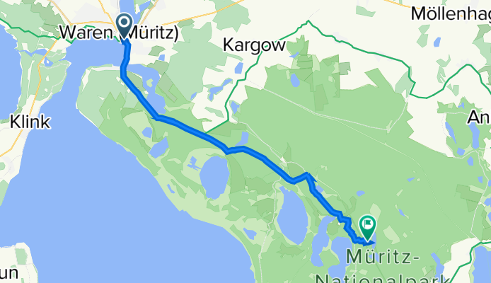 Strandstraße 1, Waren (Müritz) nach Speck, Kargow