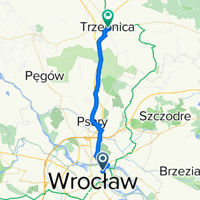 Kardynała Stefana Wyszyńskiego 112, Wroclaw to Księdza Dziekana Wawrzyńca Bochenka 59, Trzebnica