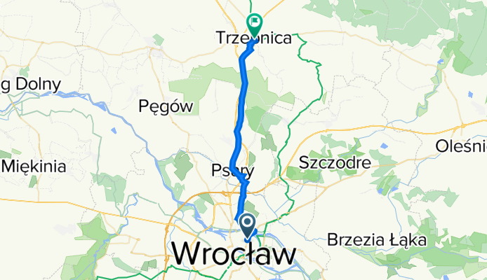 Kardynała Stefana Wyszyńskiego 112, Wroclaw to Księdza Dziekana Wawrzyńca Bochenka 59, Trzebnica