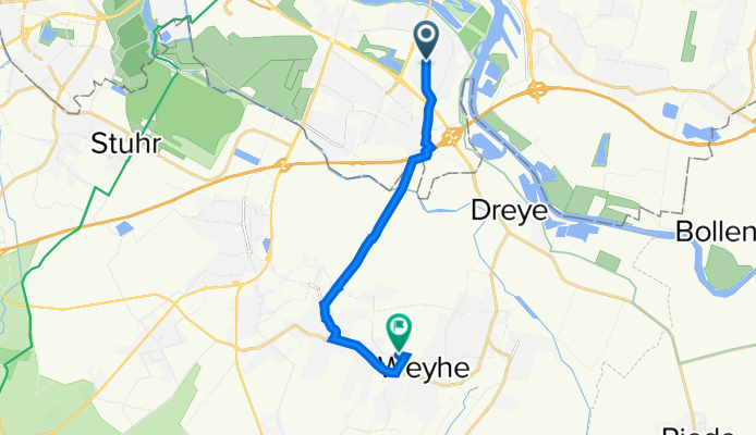 Karl-Marx-Straße 242, Bremen nach Im Bruch 21, Weyhe