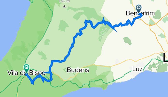 Rua da Fonte Velha 36 to Praça da República 20, Vila do Bispo