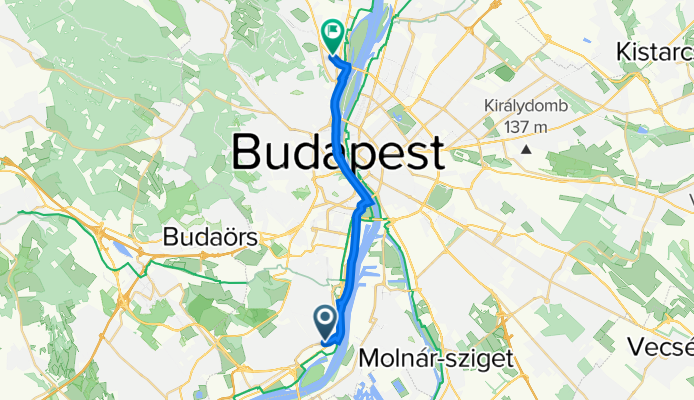 Nagytétényi út 88., Budapest to Szőlő utca 94., Budapest