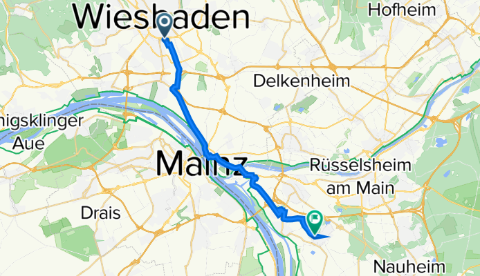 50.071° N 8.245° W nach Am Weinfaß 86, Rüsselsheim am Main