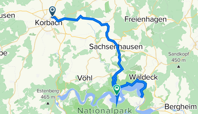 Sandweg 6B, Korbach nach Zum Alten Anker 48, Waldeck
