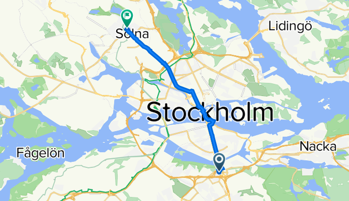 Gullmarsplan 4 to Solnavägen 104B