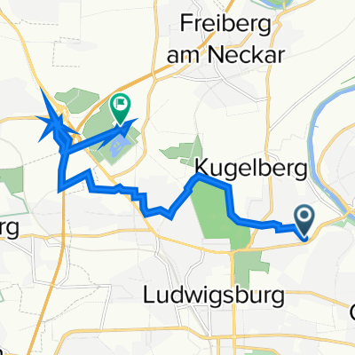 Marbacher Straße 127, Ludwigsburg nach Monrepos 22, Ludwigsburg