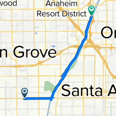 Route from 4702 W First St, Santa Ana