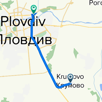 улица Гагарин 3, Крумово to улица „Рогошко шосе“ 4, Пловдив