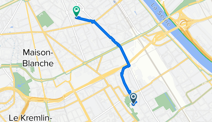 Rue Gabriel Péri 55, Ivry-sur-Seine to Rue du Château des Rentiers 106, Paris