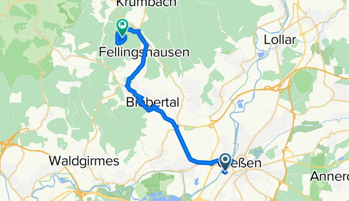 Sieboldstraße, Giessen to Biebertal