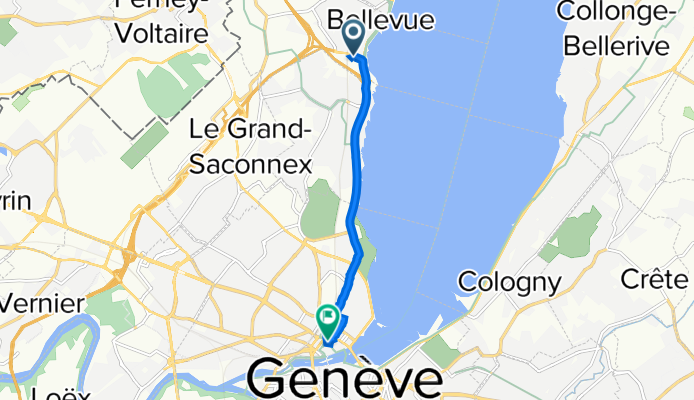 Route des Romelles 17, Bellevue à Rue Rousseau 30, جنيفا