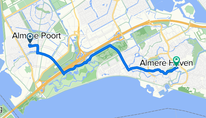 Nederlandstraat 74, Almere naar Rozenwerf 48, Almere