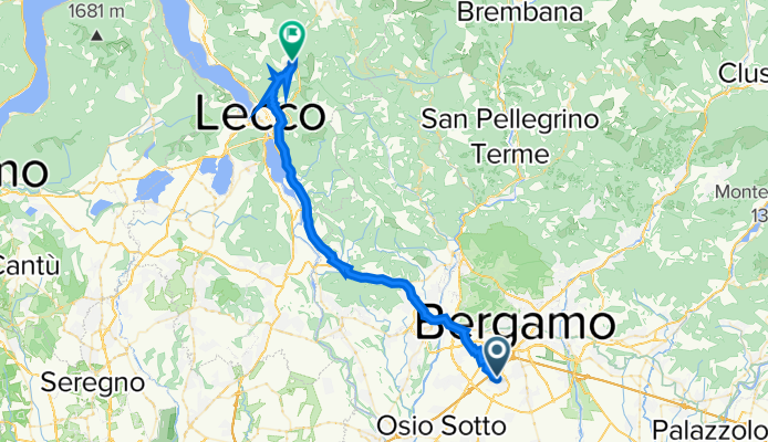 Da Via Conte Pino Zanchi 1, Stezzano a Via Giuseppe Mazzini 1, Ballabio