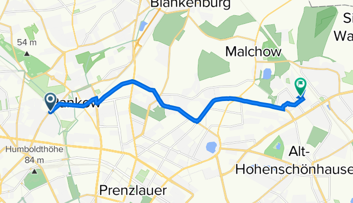 Wollankstraße 96, Berlin nach Ahrenshooper Straße 25, Berlin