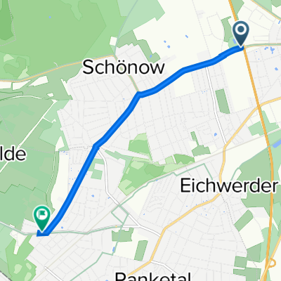 Schönower Chaussee 126, Bernau bei Berlin nach Schönerlinder Straße 121, Panketal