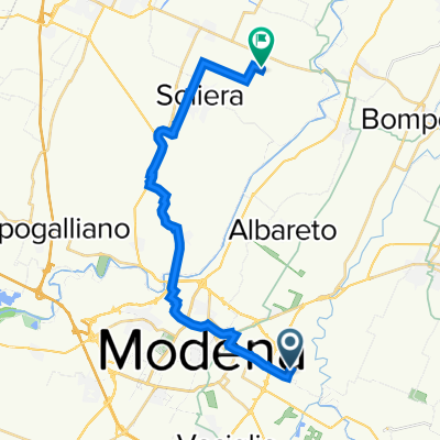 Da Via Inventori 45, Modena a via Fossetta Ovest 33, Soliera