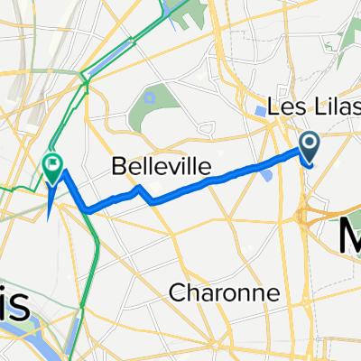 62 Rue Marie-Anne Colombier, Bagnolet à 21 Rue Albert Thomas, Paris