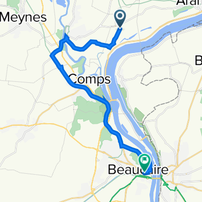 C 10 de Vallabrègues à Théziers, Vallabrègues nach 1 Place Georges Clemenceau, Beaucaire
