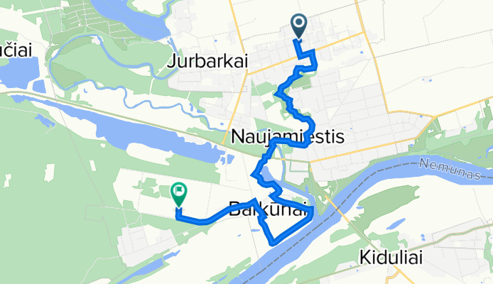 Liepų g. 66, Jurbarkas to Statybininkų g. 2E, Jurbarkas