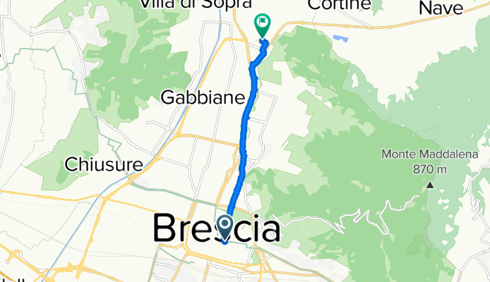 Piazza Vescovato 2, Brescia a Via Giuseppe Tavelli 2, Brescia