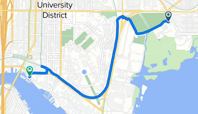 4205 Mary Gates Memorial Dr NE, Seattle to 1007 NE Boat St, Seattle