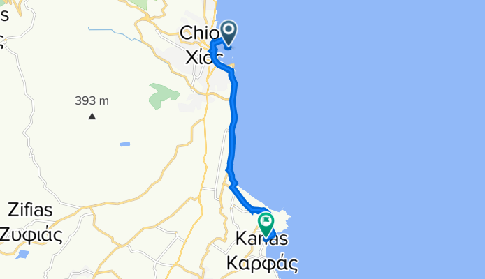 Chios to Karfa, Karfas