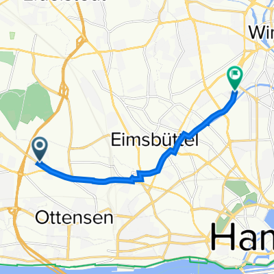 Bahrenfelder Chaussee 96A, Hamburg nach Lehmweg 36, Hamburg