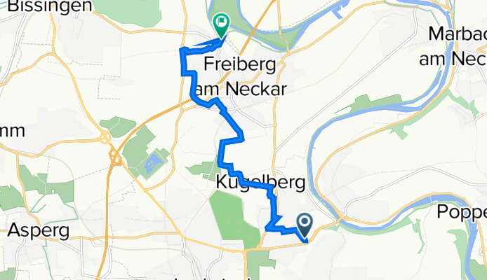 Marbacher Straße 127, Ludwigsburg nach Wernerstraße 25, Freiberg am Neckar