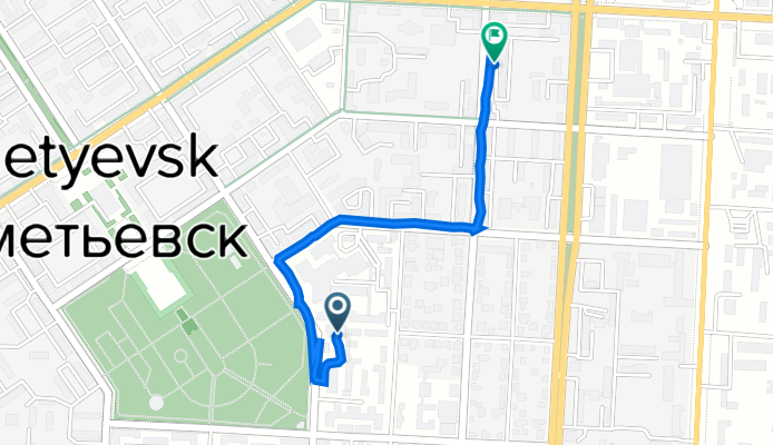 От улица Радищева 73 корпус 1, Альметьевск до улица Маяковского 51, Альметьевск